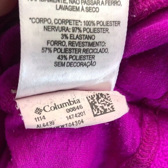Columbia Womens Fleece Jacket Large Hooded Pink Pullover Outdoors Casual Cozy - Picture 11 of 13